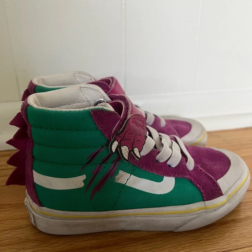 Vans Kids High-Top Dinosaur Sneakers 12 Toddler - Picture 4 of 5